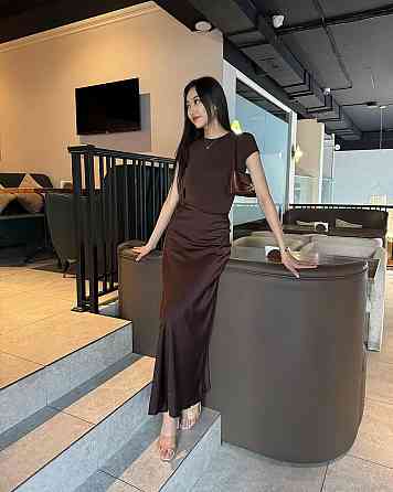 Женский базовый комплект юбочка шелковая миди и футболка Skims из микродайвинга Одесса