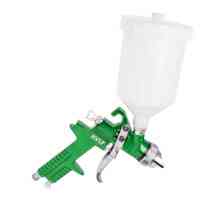 Пистолет покрасочный HVLP d-1.3 с верх. пласт. бачком 600мл, зеленый, регулятором давления Мукачево