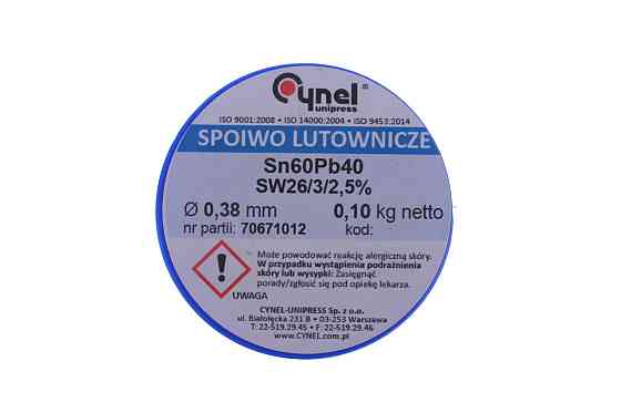 Припій Cynel Sn60Pb40-SW26 Q 0.38 мм (100 гр.) Полтава
