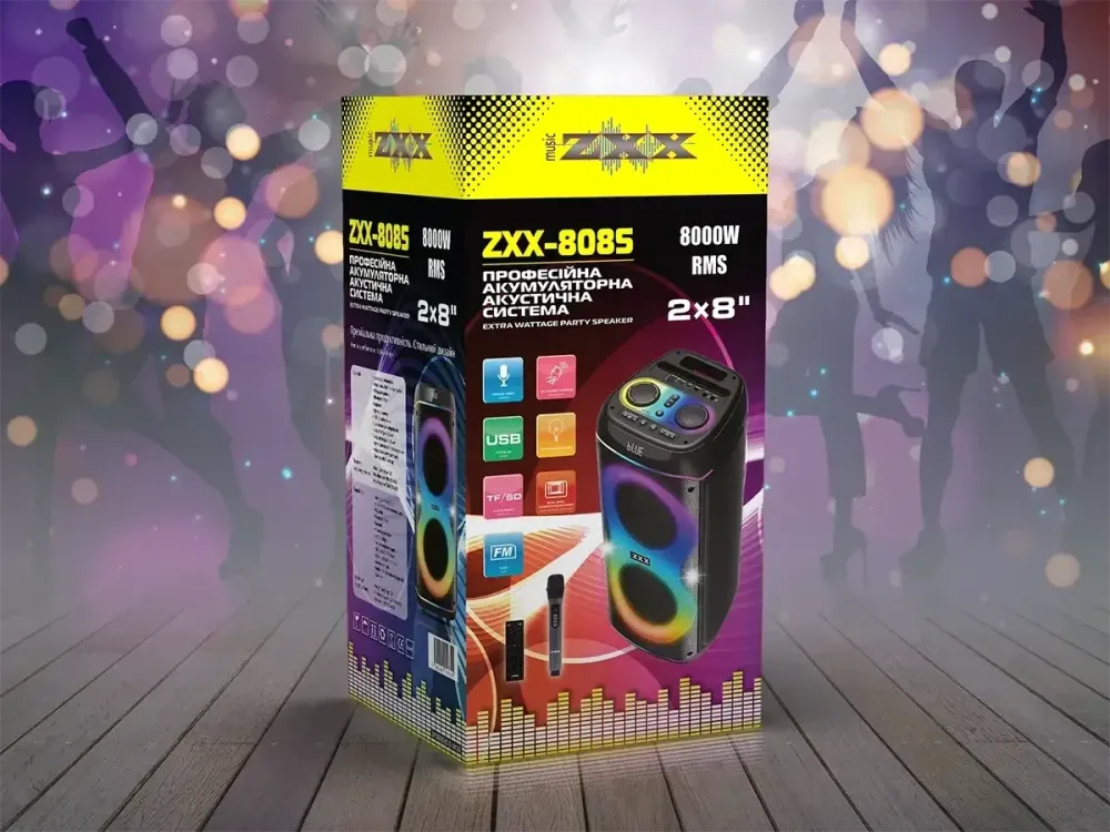 ZXX-8085 Портативная акустическая колонка 80 Вт, 2x8