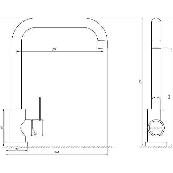 Смеситель для кухни Globus Lux WIEN SUS2-203L (000017534) Киев