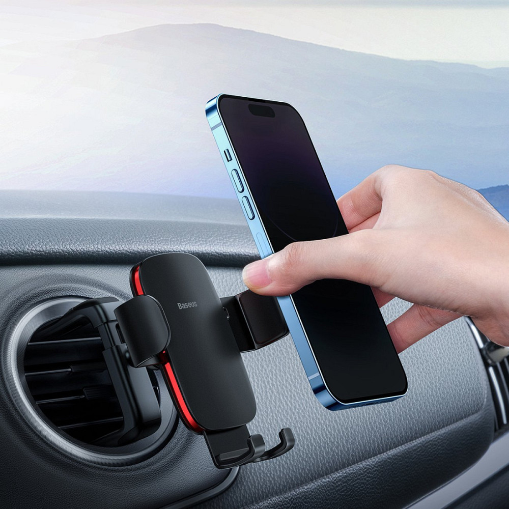 Автодержатель для телефона Baseus Metal Age II Gravity Car Mount (Round Air Outlet Version) SUJS030001 (Черный) Николаев - изображение 7