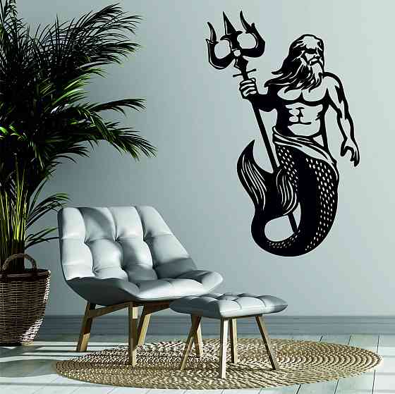 Декоративне настінне Панно «Пасейдон», Декор на стіну 110*69 см, Чорний Київ