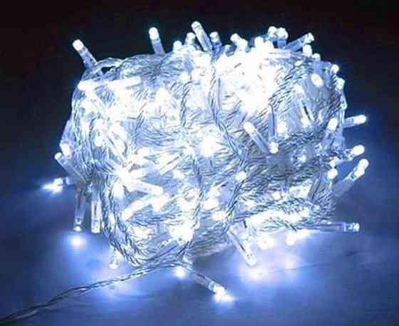 Вулична світлодіодна гірлянда 30 м 600 LED Холодне біле світло, 8 режимів IP44 на ялинку, будинок, терасу, перила Київ