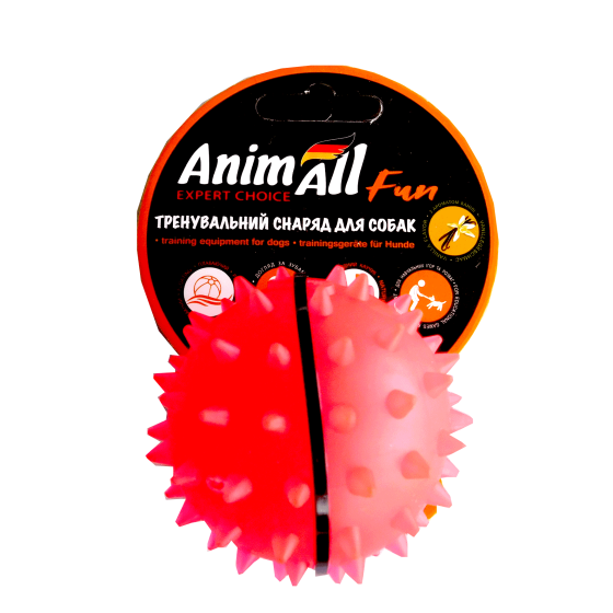 Іграшка AnimAll Fun м'яч каштан для собак, 7 см, коралова Київ