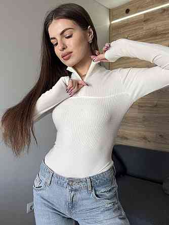 Женский утепленный базовый боди с молнией турецкий рубчик-мустанг на флисе Белый, 46 Одесса