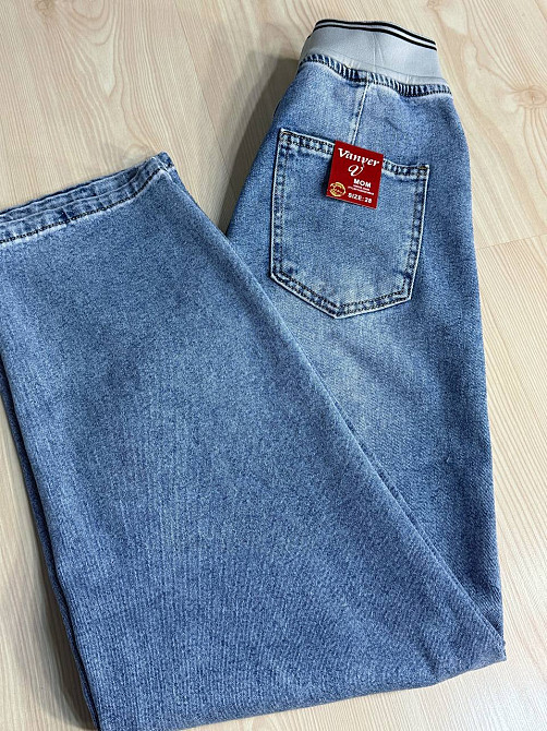 Джинсы женские Vanver 258 MOM skater jeans талия на резинке бананы голубые, голубой, 33, 33, 91 см, 118 см Киев - изображение 14