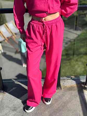 Костюм жіночий літній льон Малиновий 46/48 Харків