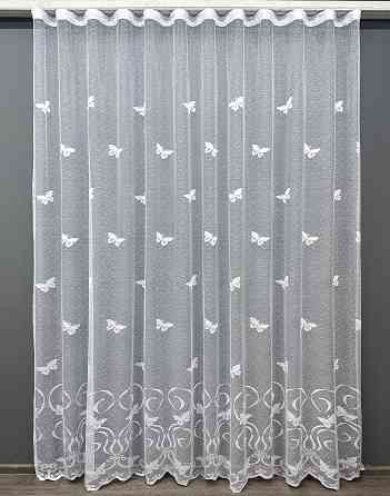 Тюль VR-Textil 1560т Метелики Жакард Білий 300х270 см (42-0468) Київ