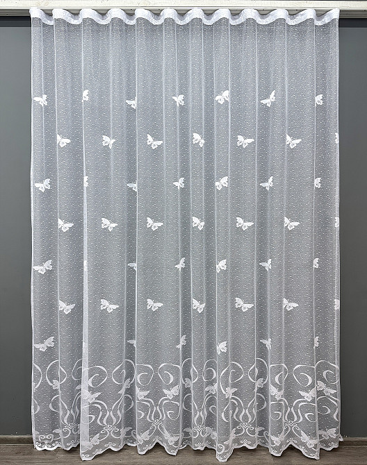 Тюль VR-Textil 1560т Метелики Жакард Білий 300х270 см (42-0468) Київ - фото 2