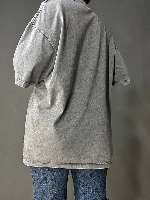 Футболка женская YUJIE YISHANG 160 оверсайз тай-дай большие размеры, серый, one size Киев - изображение 6