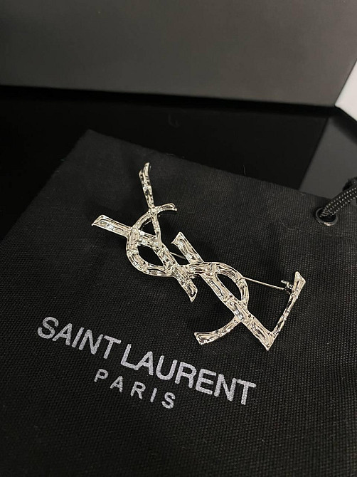 Брендовая брошь Cен Лоран / Saint Laurent, покрытие серебро 925 Одесса - изображение 1
