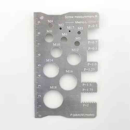 Измеритель шага резьбы М1.7-М18, P=0.5-2, резьбовой шаблон, нержавейка Вінниця