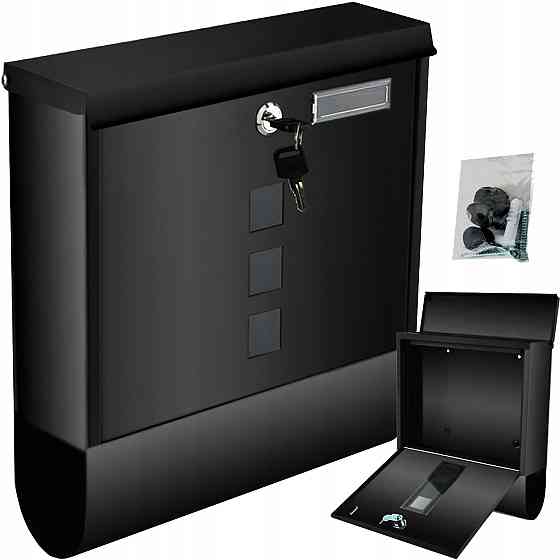 Почтовый ящик с тубусом для газет и листовок + 2 ключа Malatec (6244) Black Нововолынск