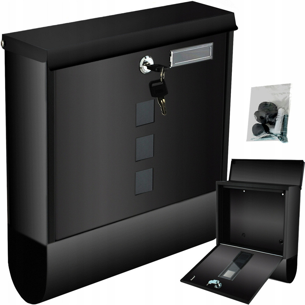 Почтовый ящик с тубусом для газет и листовок + 2 ключа Malatec (6244) Black Нововолынск - изображение 1