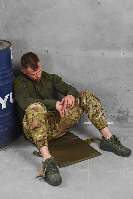 Сидушка потрійна карімат тактичний із кріпленням на пояс складаний коврик Одеса - фото 9