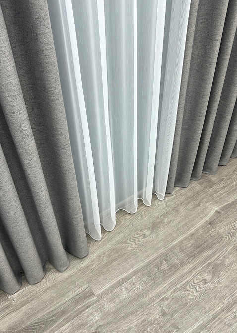 Шторна тканина "TWEED_V" однотонна колір сірий 1918ш Київ - фото 5