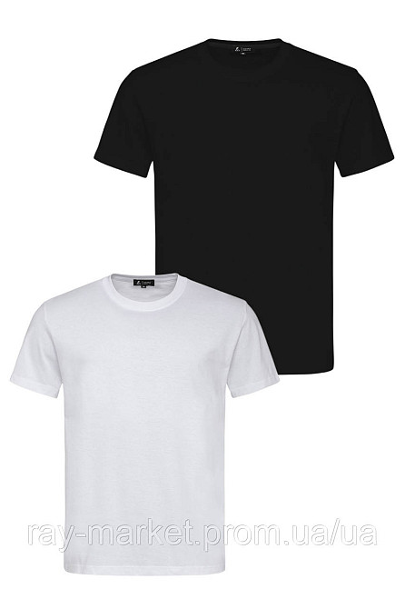 Набір базових футболок Ray Premium Fit чоловічі 2 шт., біла/чорна (U0102-WHI-BLO) L Київ - фото 1