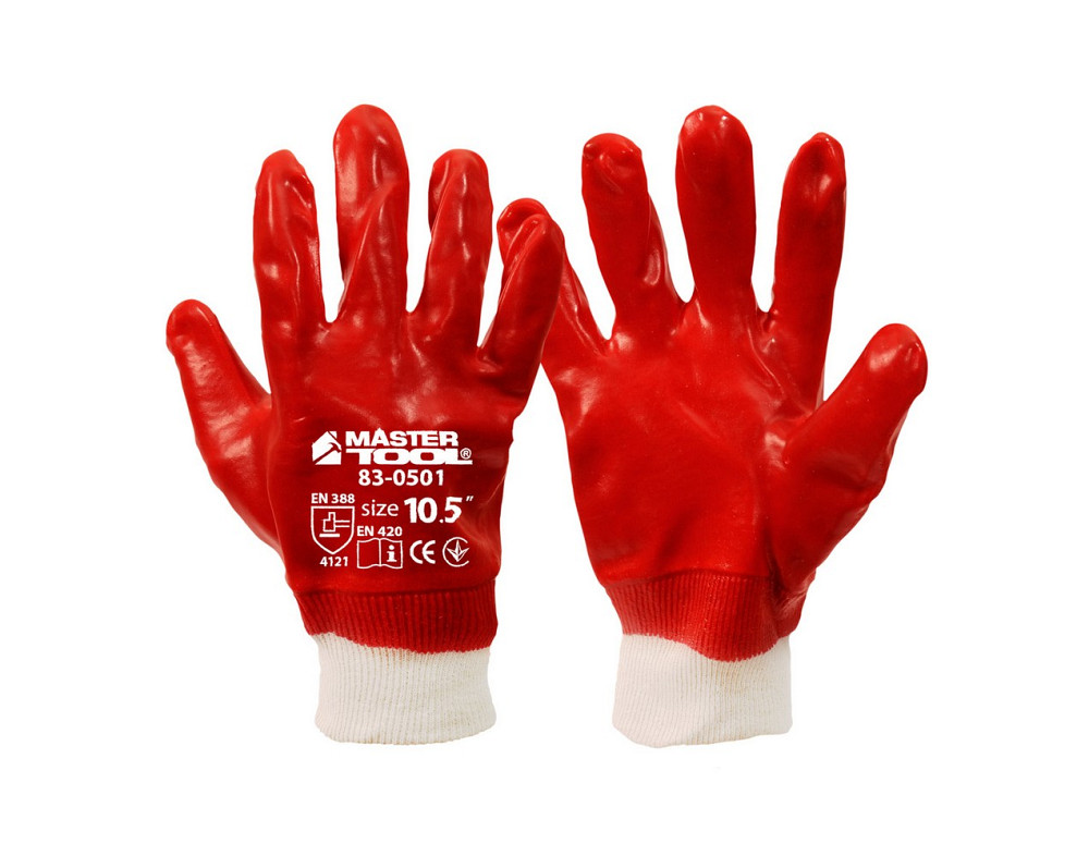 MASTERTOOL Рукавички кислотостійкі MASTERTOOL бавовняний трикотаж повне PVC покриття в'язаний м Коломия - фото 1