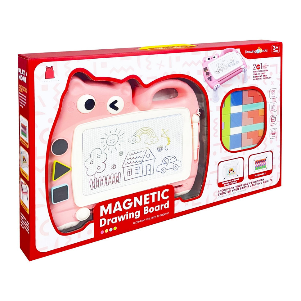 Магнітна дошка для малювання "Котик" 2 в 1 QY228(Pink) тетріс, пазли Вінниця - фото 1