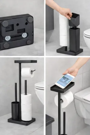 Держатель для туалетной бумаги с ершиком 23х18х65 см (1810) Коломыя