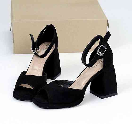 Meideli Чорні босоніжки жіночі літні на підборах молодіжні еко замша MEIDELI N693-10 р. 36-40 4 Коломия