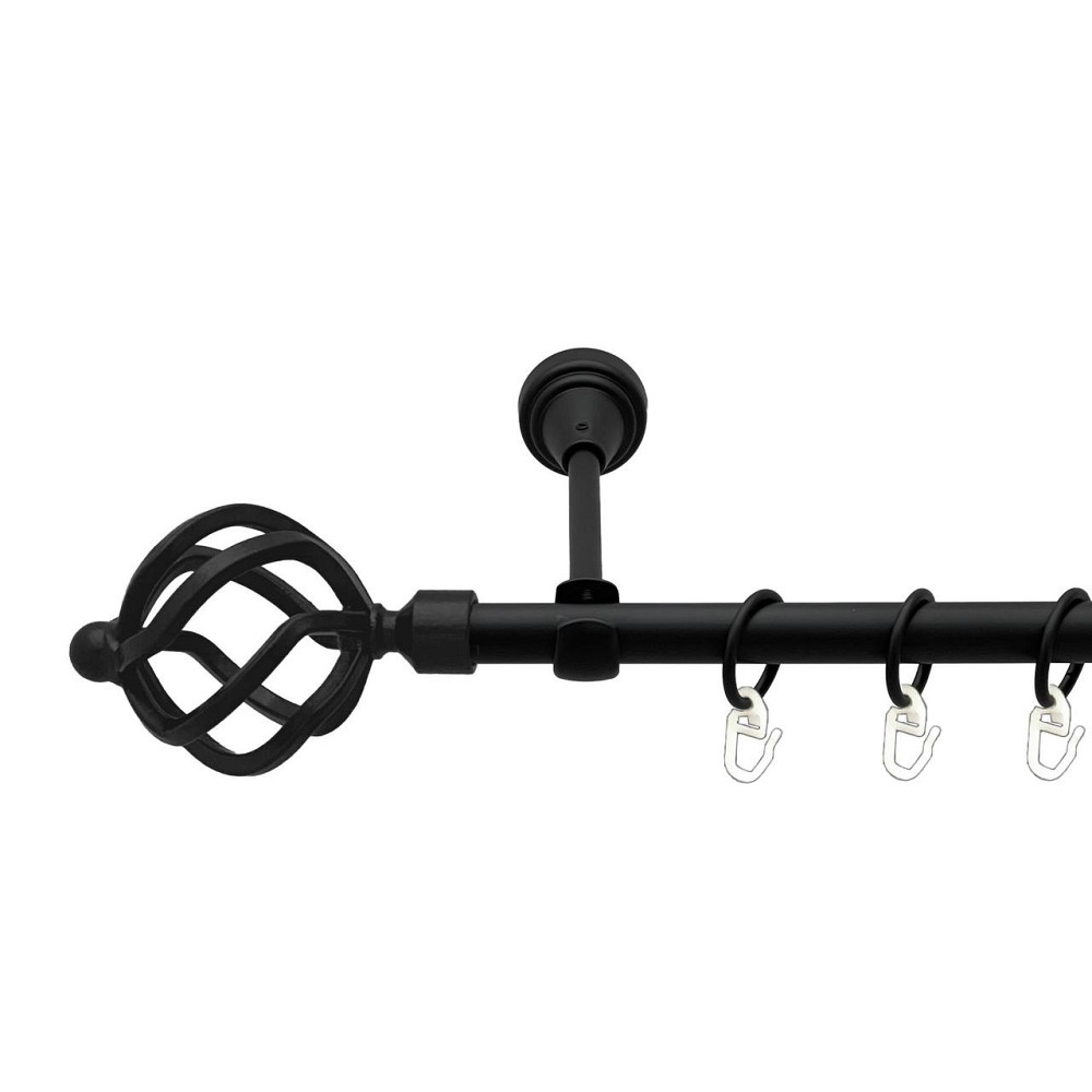 Карниз Orvit Ажур металевий однорядний відкритий гладка труба кільце металеве Чорний Оксамит 16 мм 160 см Львов - изображение 1