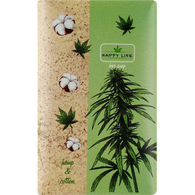 Твердое мыло Happy Life Конопля и хлопок 180 г (4823107604089) Винница - изображение 1