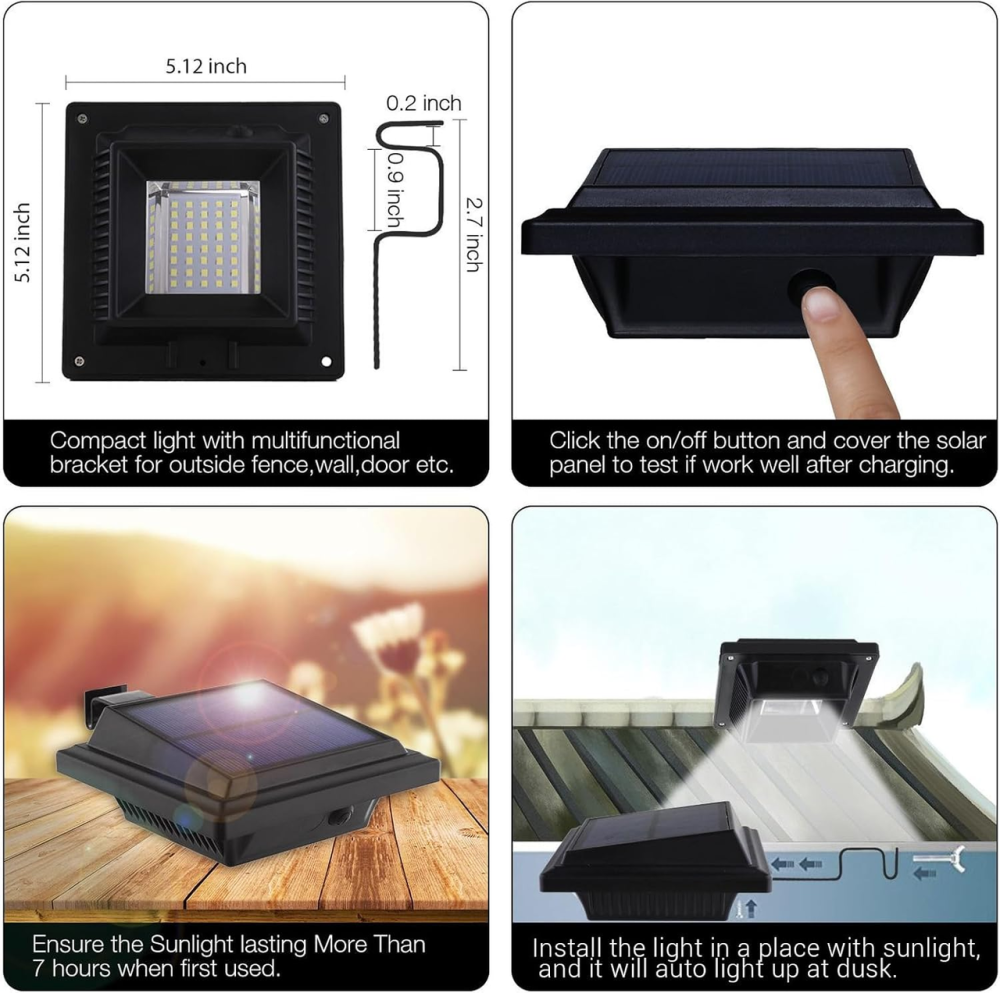 Б/у настенный светильник на солнечной батарее 25 LED, IP65, 1800 мА·ч, холодный белый свет, черный Киев - изображение 8
