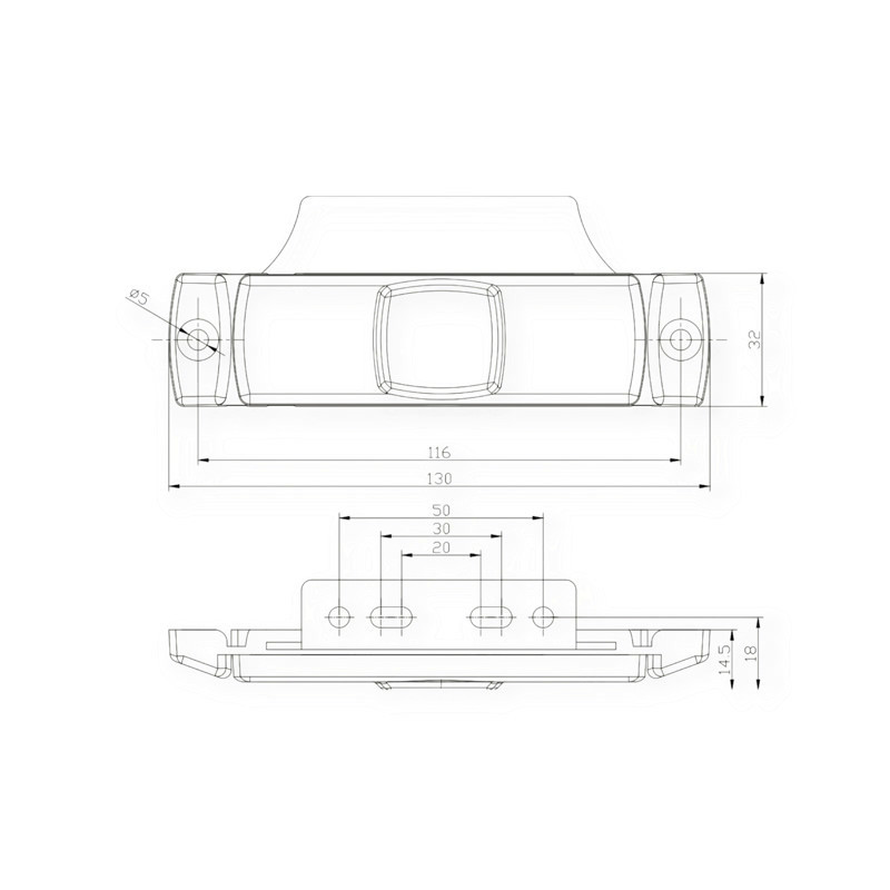 Фонарь маркерный прямоугольный оранжевый 130х32мм FT-017 Z LED (12-24V) Мукачево - изображение 2
