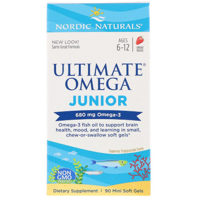 Жирні кислоти Nordic Naturals Риб'ячий Жир Для Підлітків, Ultimate Omega Junior, 680 мг, 9 (NOR-01798) Вінниця - фото 1