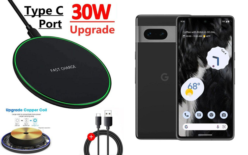 Бездротовий зарядний пристрій Copper до 30W для HMD Skyline, USB-C, LED Київ - фото 1