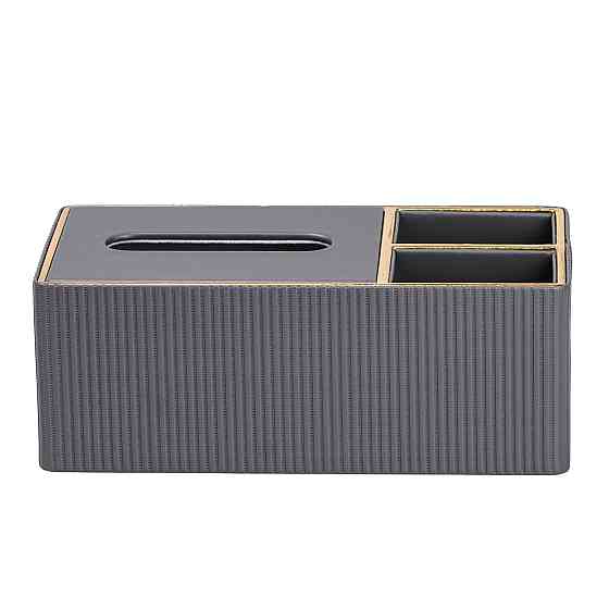 Салфетниця-органайзер з еко-шкіри, 3 відділення, сірий Київ