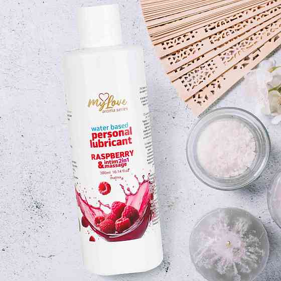 2в1 лубрикант та масажний гель - MyLove Aroma Series Intim&Massage Raspberry, 300 мл Sex Aura Київ