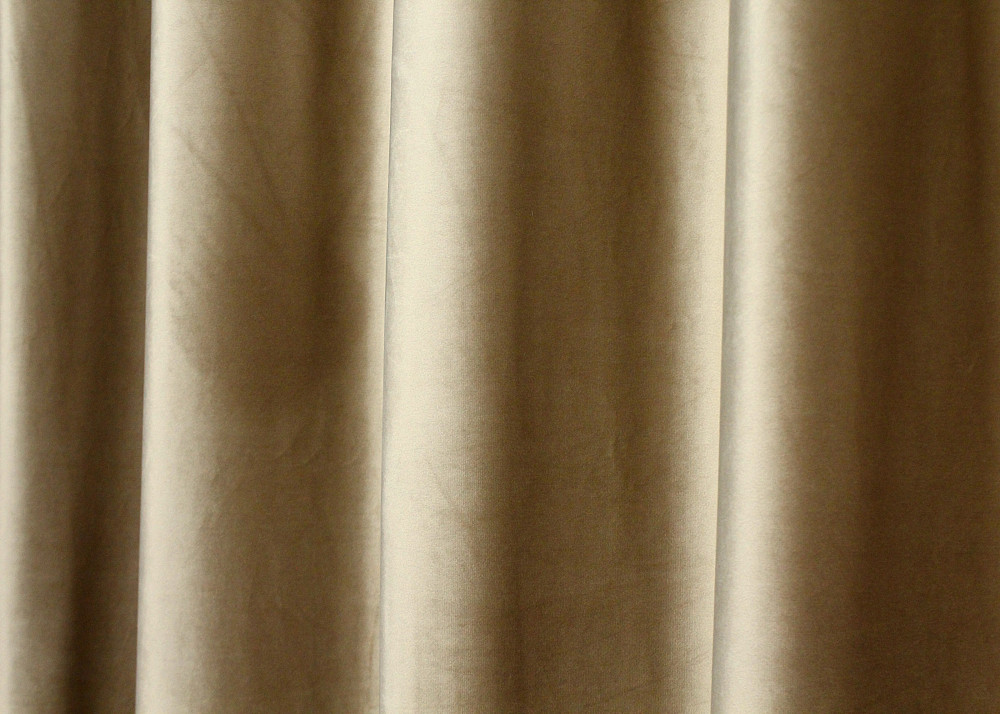 Комплект штор на люверсах VR-Textil Оксамит (бархат) № 1654ш Карамельний 150х280 см 2 шт (37-0230) Київ - фото 8