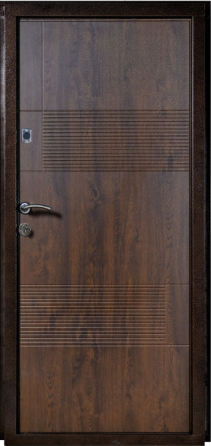 Двері вхідні Наші двері ОПТІМА Ескада 1 Мідь антик / ПВХ Дуб темний 960х1900 мм Київ