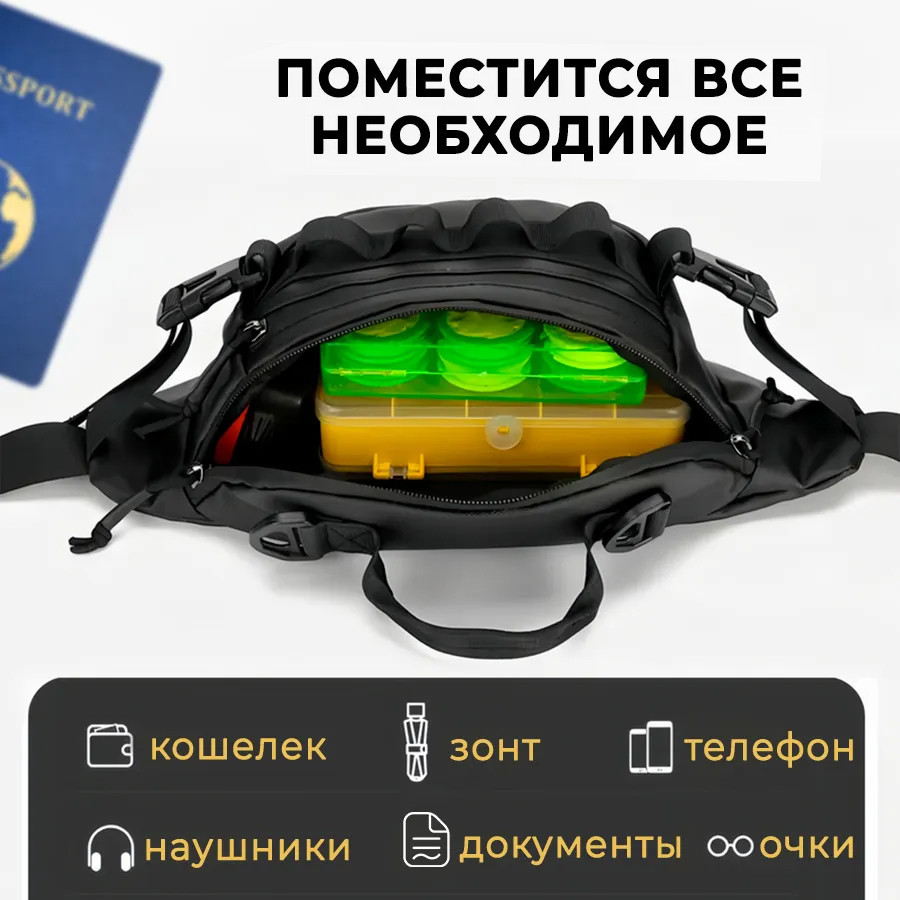 Стильная унисекс бананка, Бананка мужская повседневная Мужская вместительная CP-39 Киев - изображение 8