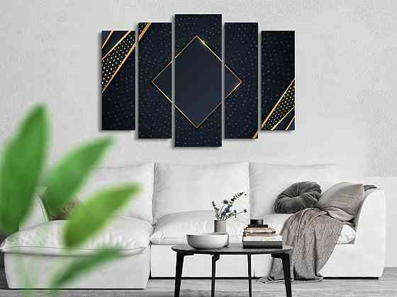 Модульна картина у вітальню / спальню Абстракція Золотий Квадрат Art-430_5 ( 80х118см ) Київ