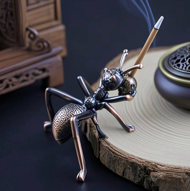 Подставка для благовоний муравей, держатель для аромапалочек, декоративная статуэтка, металл Киев - изображение 1