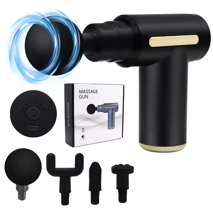 Портативний перкусійний масажер (масажний пістолет) для тіла з вбудованим штучним інтелектом - чорний Киев - изображение 7