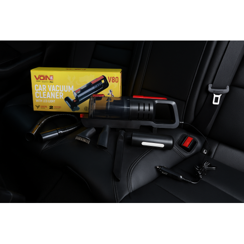 Пилосос VOIN V-80 120 Вт з турбощіткою, LED ліхтарем, для вологого та сухого прибирання з сумкою Харків - фото 8
