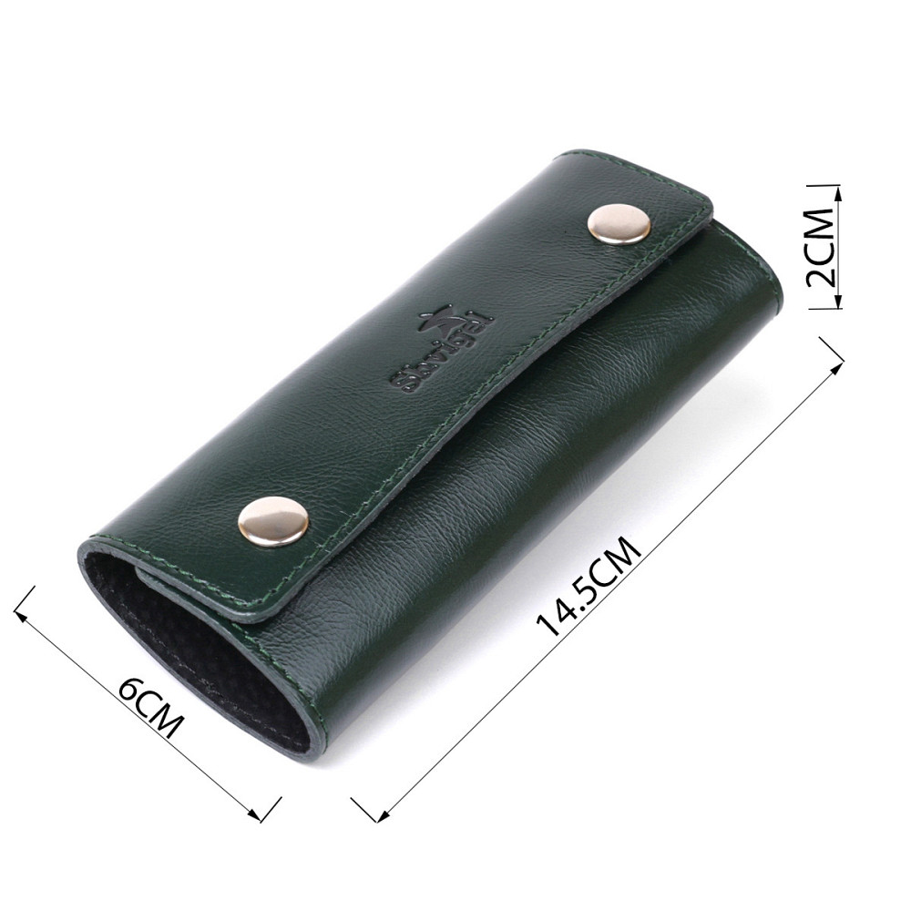 Современная кожаная ключница Зеленый (SHVIGEL) Киев - изображение 7