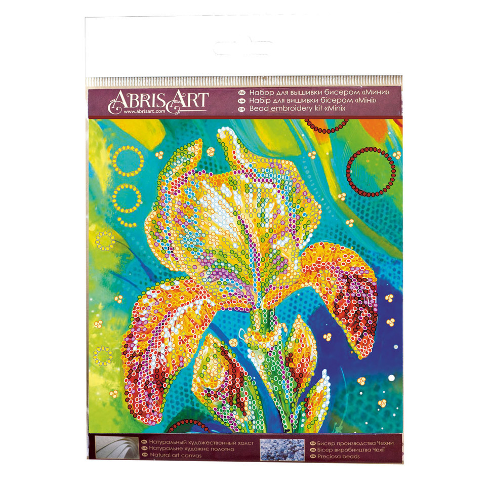 Набір для вишивання бісером "Різнобарвний ірис" AM-203 на натуральному полотні Вінниця - фото 2