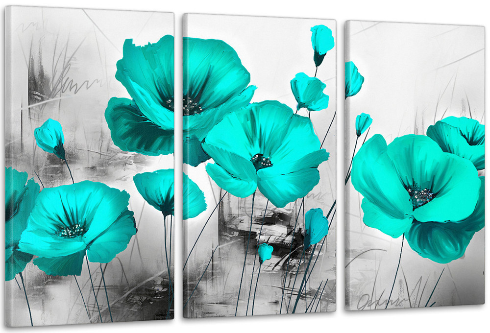 Модульная картина в гостиную / спальню   Маки   ART-004_3A 70х130 см Киев - изображение 1