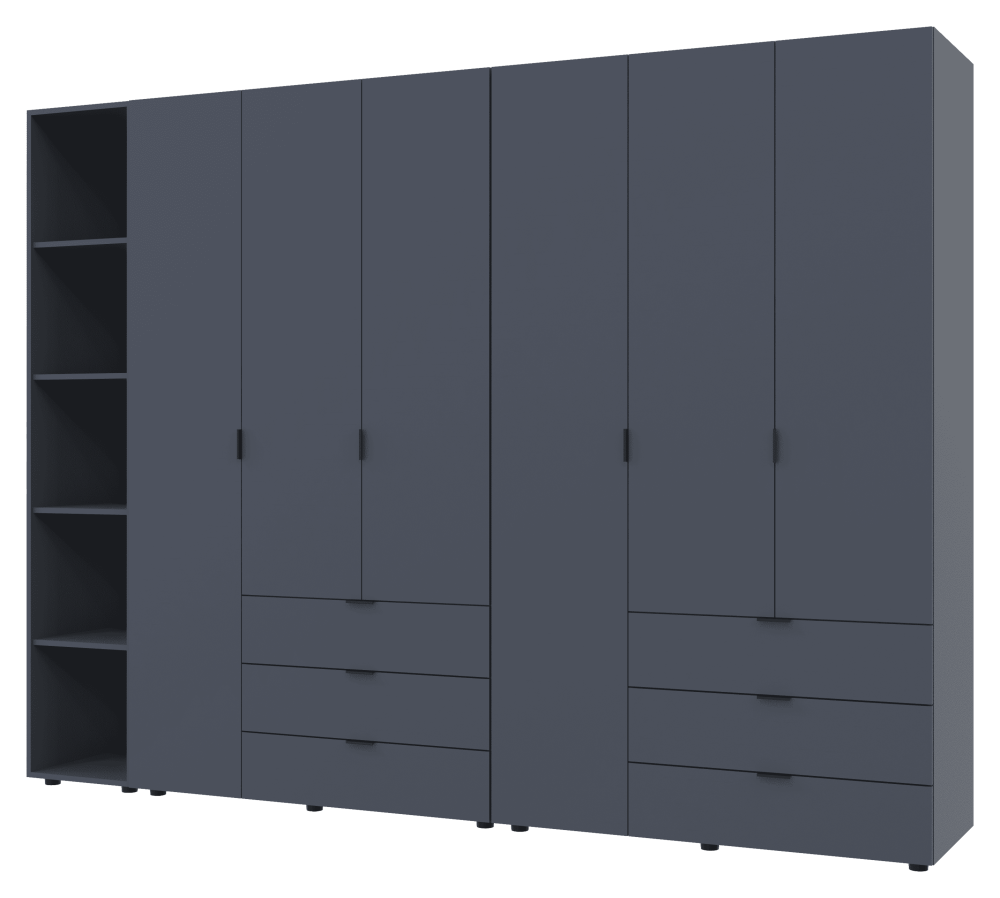 Комплект шкафов для одежды Doros Гелар (3 шт.) 270,6х49,5х203,4 см Графит (DRS-011161) Львов - изображение 1