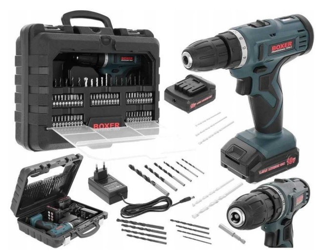 Аккумуляторный шуруповерт BX-175 18V, 2x2,24Ah, 2 скорости, 72 аксессуара, зарядное устройство, кейс Одесса - изображение 1