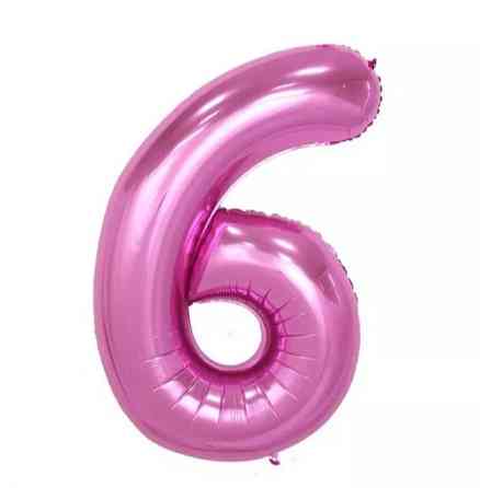 Кулька цифра 6 фольгована 32 дюйма рожевий Київ