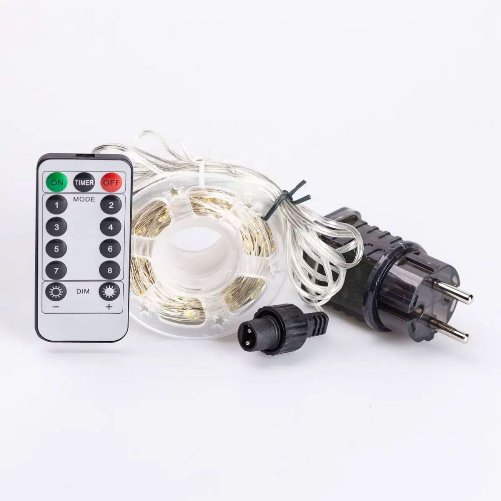 Гірлянда роса на пульті 50 метрів на 500 led світлодіодів крапля на білому дроті жовта 500L50MWY Коломия - фото 3