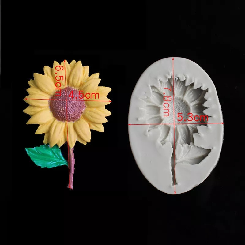 Молд силиконовый Подсолнух 78 на 53 мм серый Киев - изображение 4