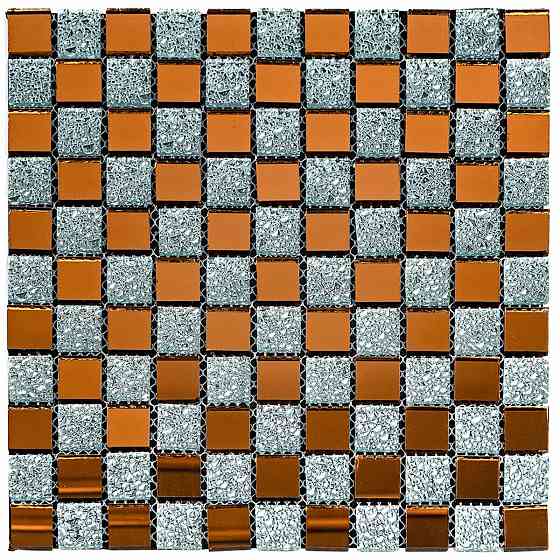 Мозаика из декоративного стекла 298х298х4,5мм Серый+оранж SW-00002361 Днепр